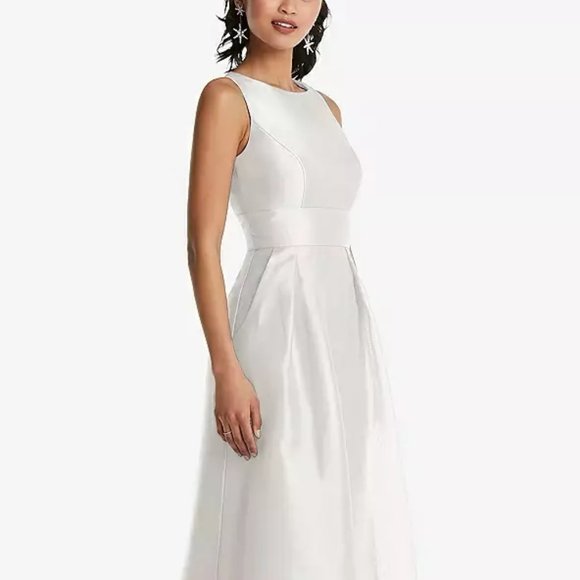 Thread TH066..Bateau Neck Open-Back Pleated Skirt Midi Dress..Starlight..Size 8 - Picture 4 of 7